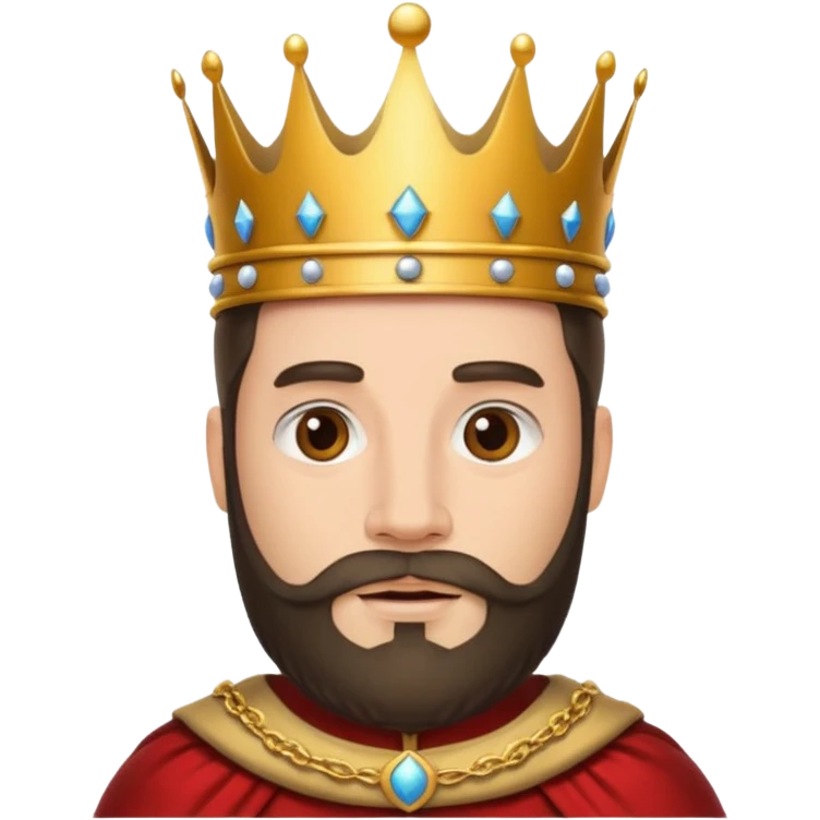 King with crown and beared with white background  emoji