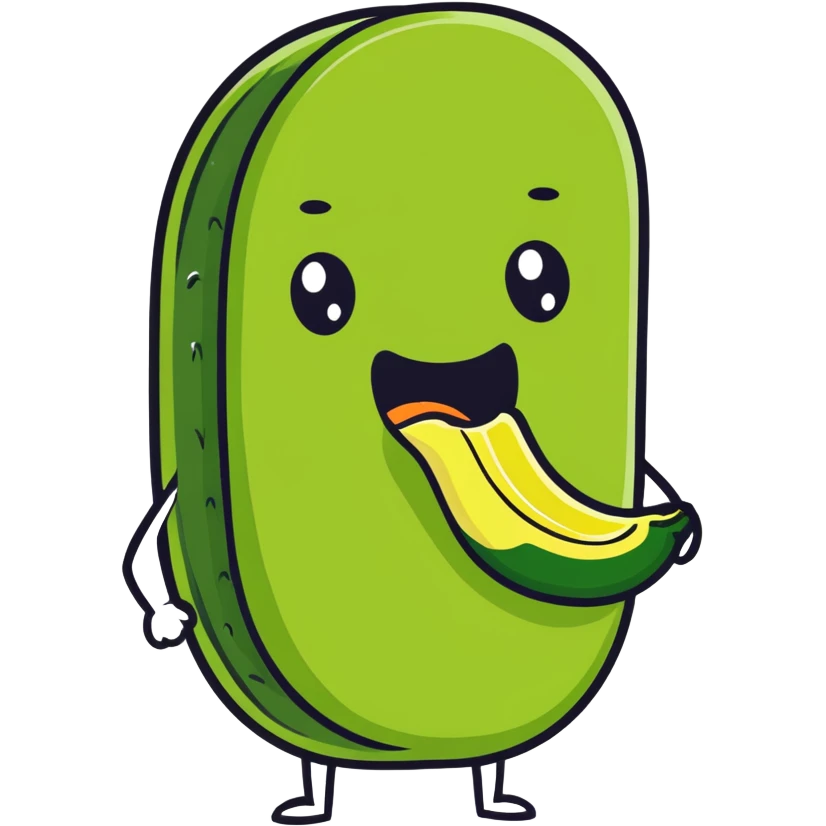 face eating a pickle  emoji