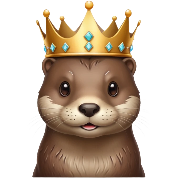Otter wearing crown emoji