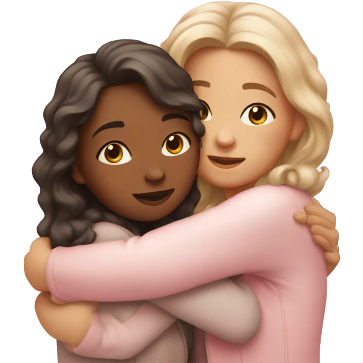 lesbian cuddles pink emoji