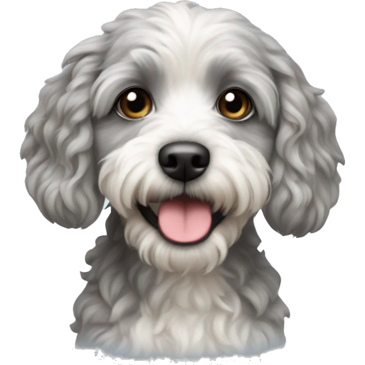 Grey and white havapoo emoji