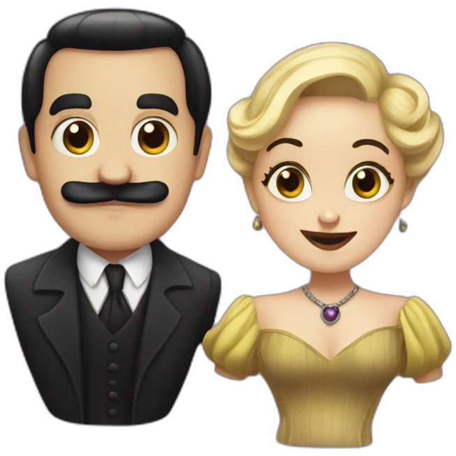 Martisha and Gomez Addams emoji