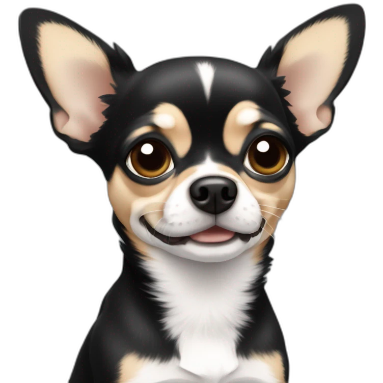Chihuahua negro, chihuchua gris con blanco emoji