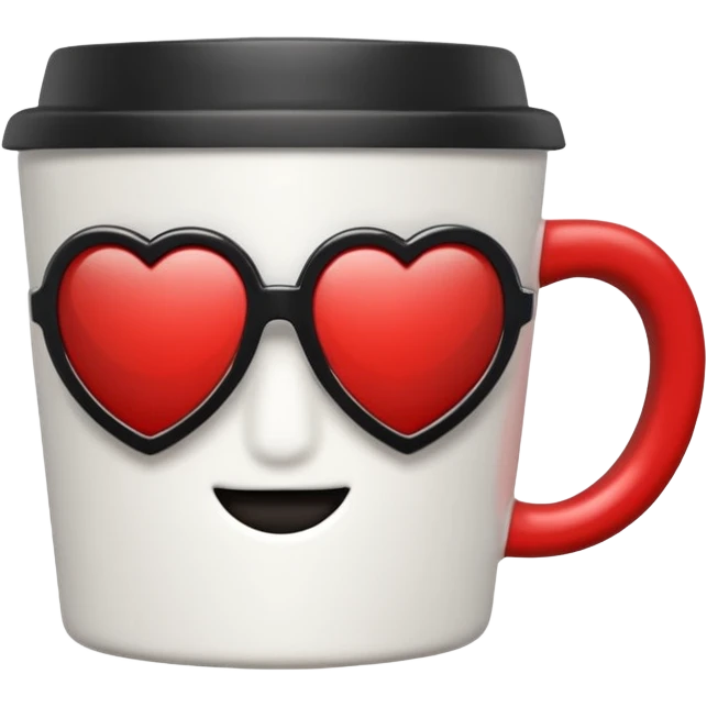 heart with black sunglasses and a coffee mug emoji