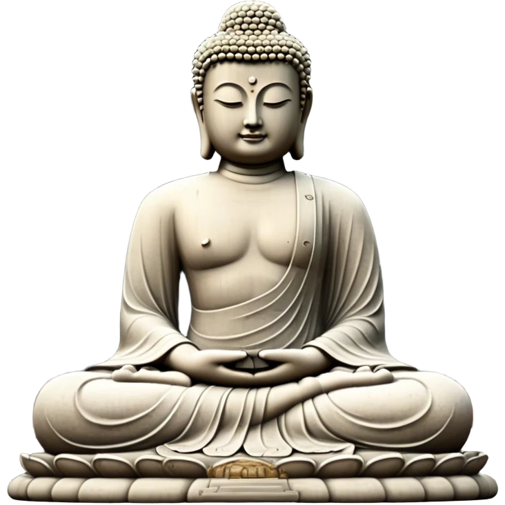 Cinematic Realistic image of the Big Buddha Monument of Sinheungsa Temple, portrayed as a towering, serene Buddha statue carved from weathered stone with intricate details and a gentle meditative expression, set within an ancient temple landscape enveloped in soft, ethereal lighting that underscores its spiritual majesty. emoji