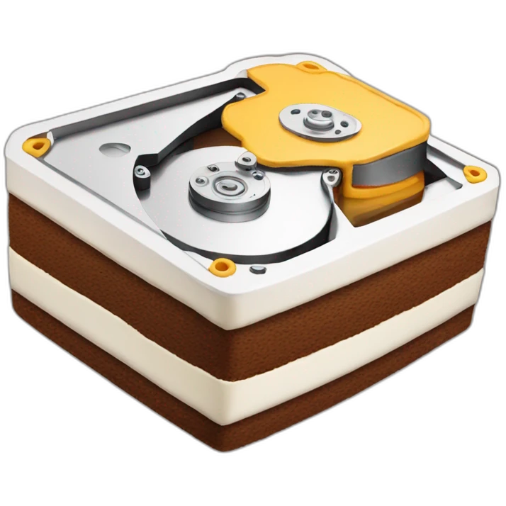 a hard drive made out of cake emoji
