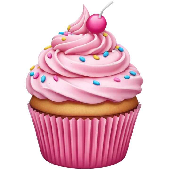 Cupcake with pink icing emoji