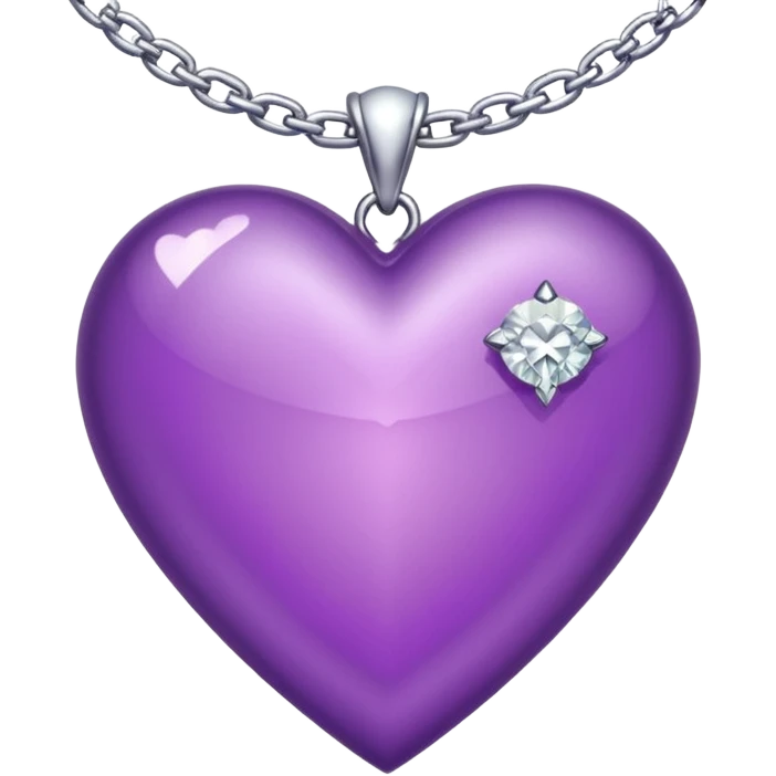 purple heart with diamond chain around it emoji
