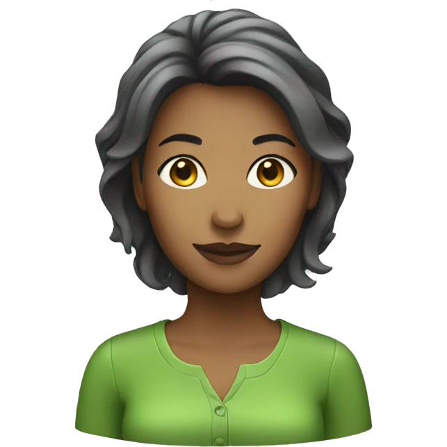 woman wearing green emoji