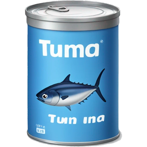  Blue can of tuna is a compact, cylindrical container designed to preserve and store tuna fish. emoji