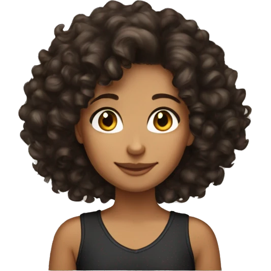 Brown curly hair tan skin girl with black curly hair tan skin mom emoji