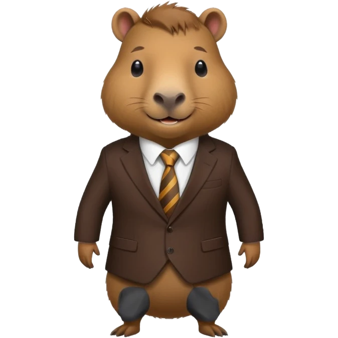 Capybara weating a buisness suit emoji