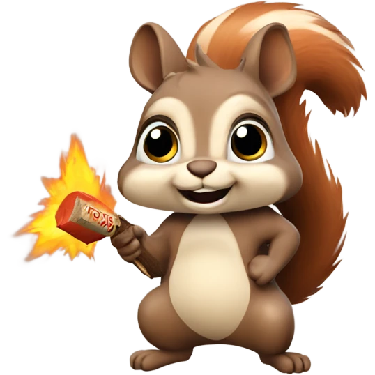 Squirrel with a dynamite ￼ emoji