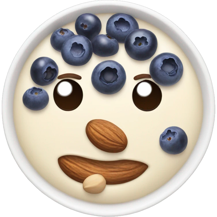 Porridge with blueberries and nuts emoji