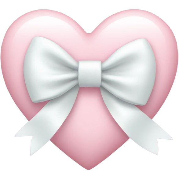Pastel pink heart with white bow emoji