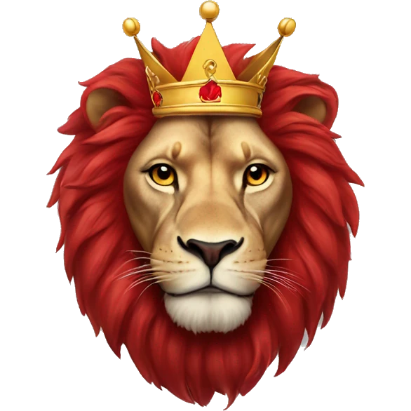 Lion with a crown on wearing red holding Red Bull emoji