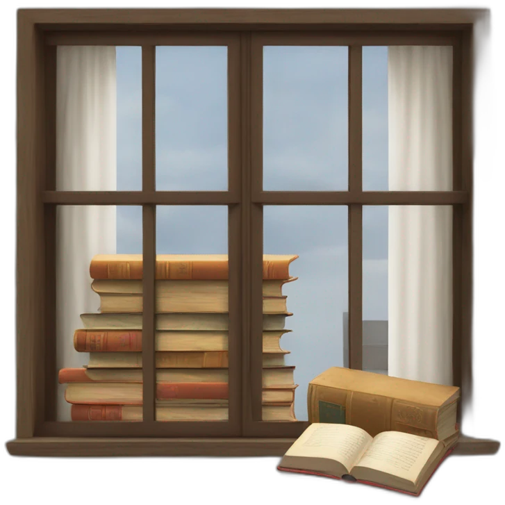 Books entering by a window emoji