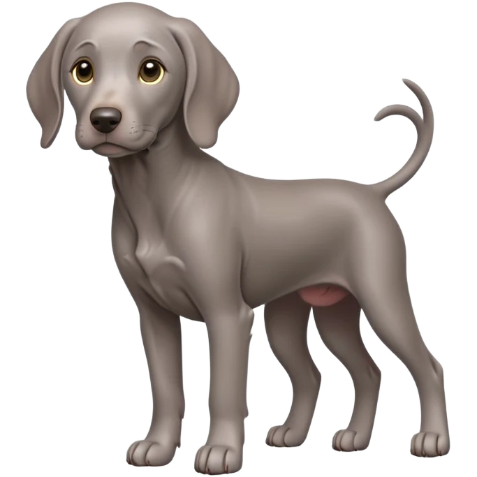 cinematic-noble-weimaraner puppy-full body-emoji on all fours,-poised-and-regal,-with-a-strong,-athletic-build-and-a-lustrous,-well-groomed-grey fur,-deep-set-soulful-brown-eyes,-simplified-yet-sharp-and-sophisticated-features,-highly-detailed, emoji