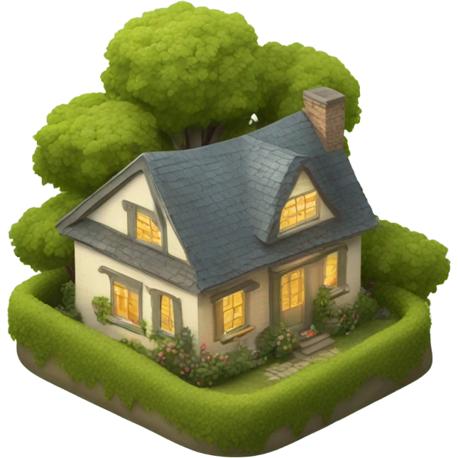 Coquette cottage with trees  emoji