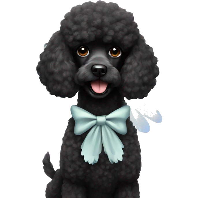Black poodle with fairy wings smoking a cigarette  emoji