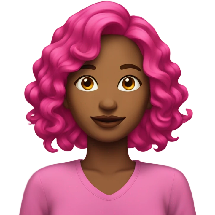 Pink hair emoji