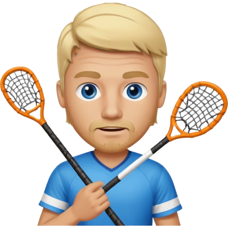 Blonde white with blue eyes and slight facial hair lacrosse guy  emoji