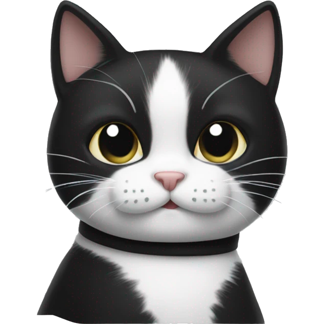 a black and white cat with thumbs emoji