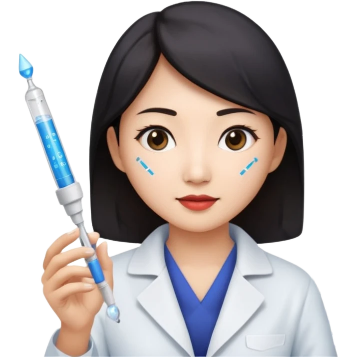 emoji of an asian woman wizard who wields a micropipette as a wand and a DNA helix spell coming from the pipette wand emoji