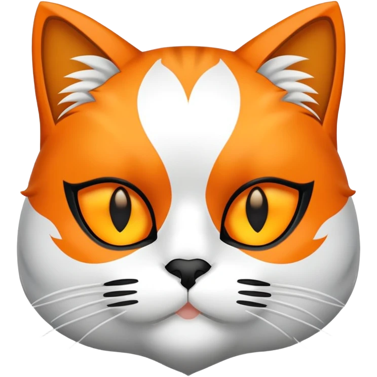 calico cat with white mask emoji