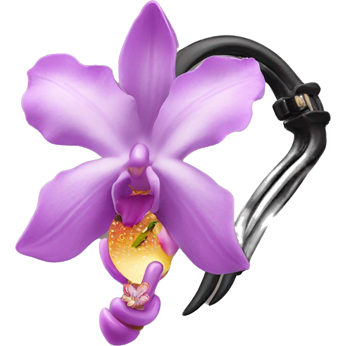 hair claw with orchid ( accessory)  emoji