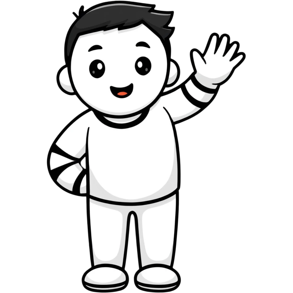 man waving emoji
