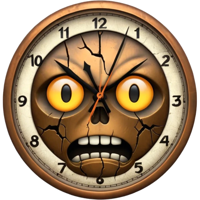 a scary face clock  emoji
