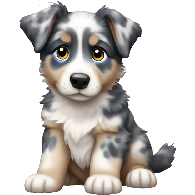 Blue Merle Australia shepherd puppy emoji