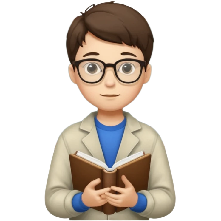 boy focused on studying full body emoji