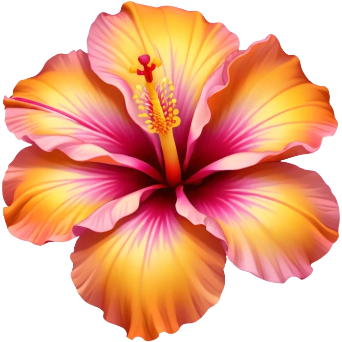 orange yellow and pink hibiscus flower aesthetic emoji