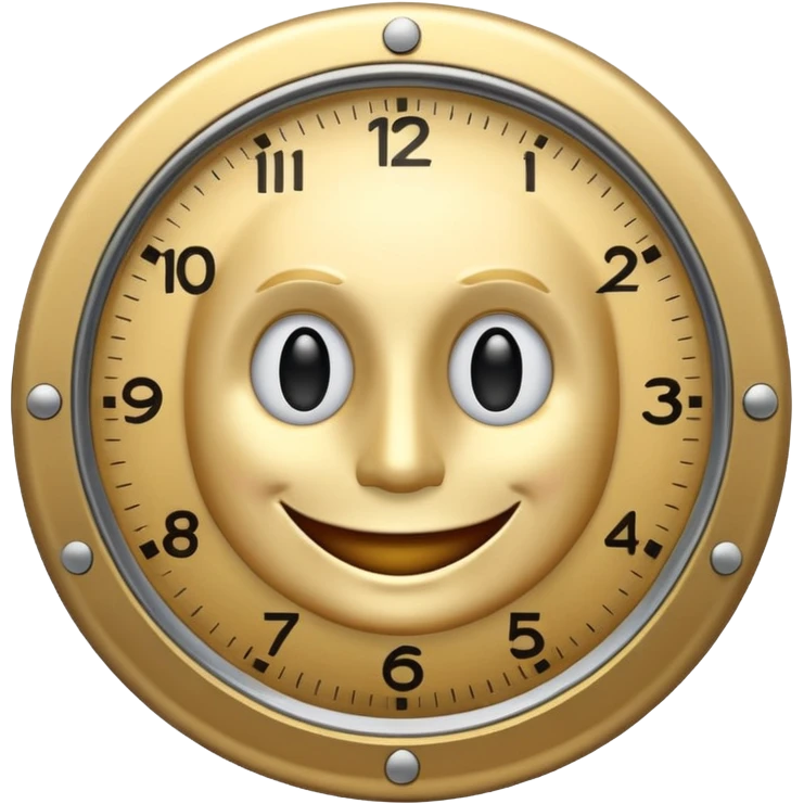 A clock smiling and handsome emoji