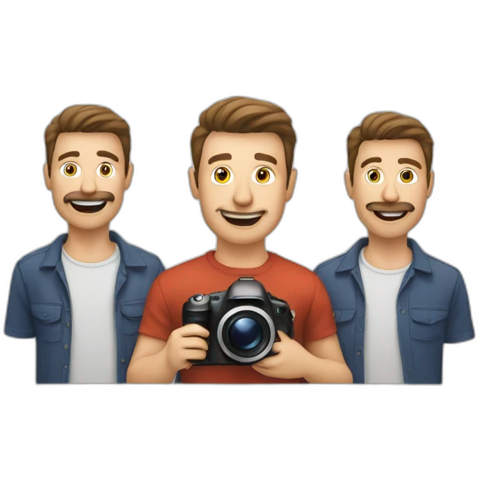 generate cover image for my facebook profile with men having camera emoji
