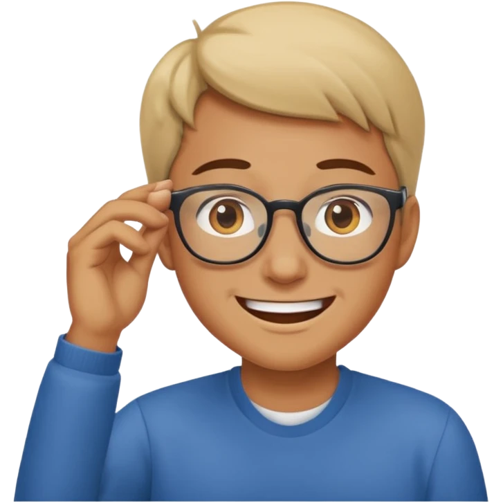 Make i. Emoji taking for his glasses like this  🤨 😎🤏 emoji