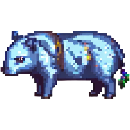a tapir in a cute pixel art style, simple and colorful emoji