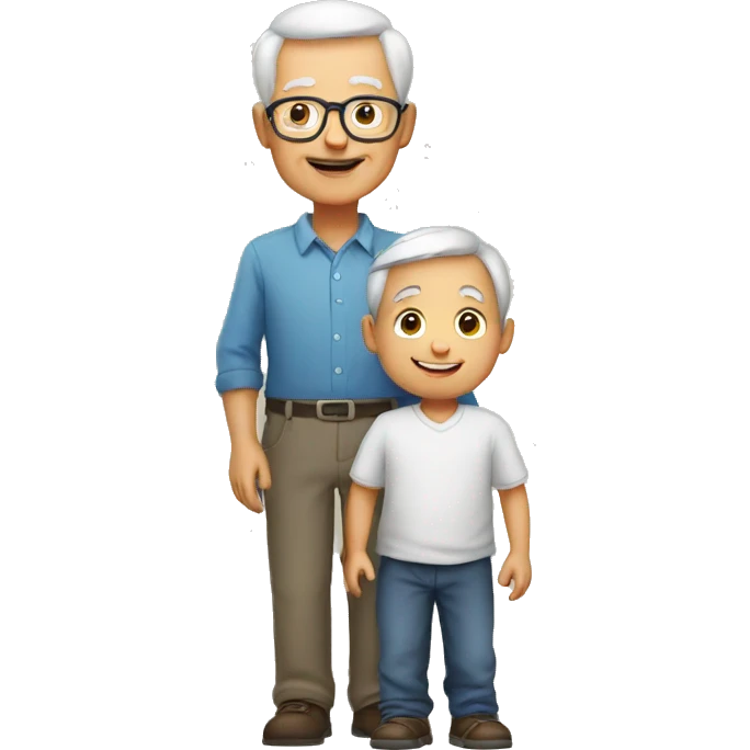Child helping grandpa  emoji