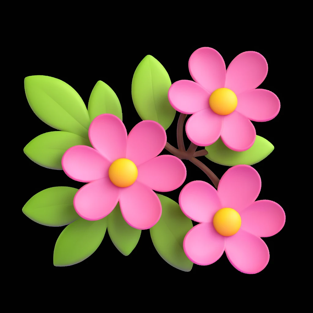 sakura cherry blossom, 3D emoji style emoji