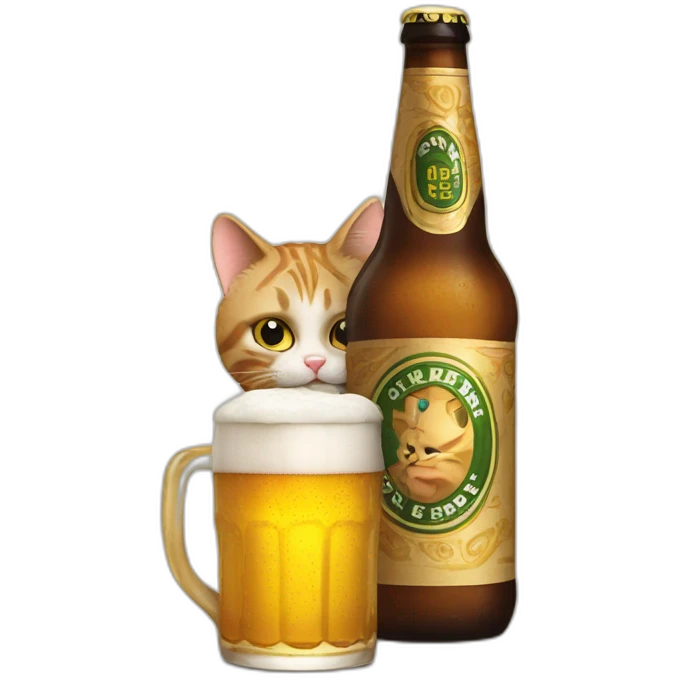 Cat brinking beer emoji