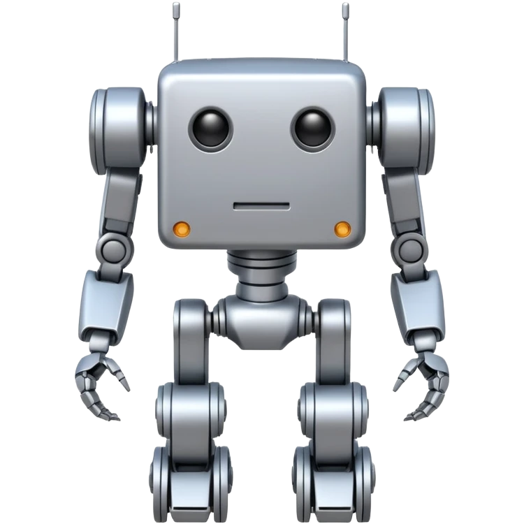 completely symetrical 4 legged robot. center square with leg extending from each corner emoji