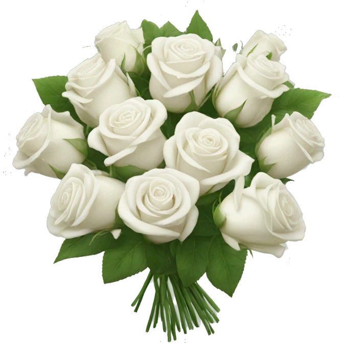 bouquet of white roses emoji