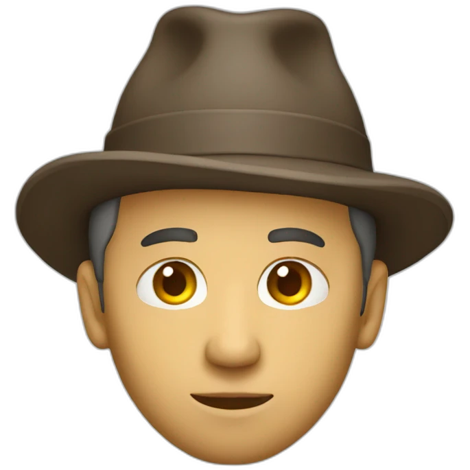 Man with hat thinking emoji