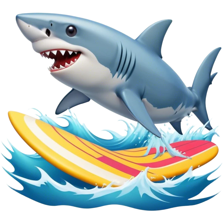 Shark surfing emoji
