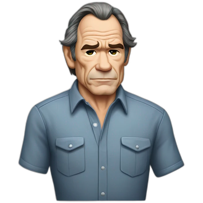 actor tommy lee jones cartoon wearing shirt emoji