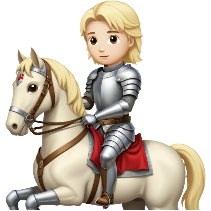 Blonde knight on a horse  emoji