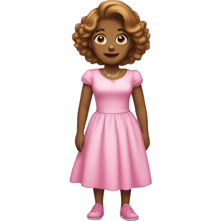 Annie with a pink dress emoji