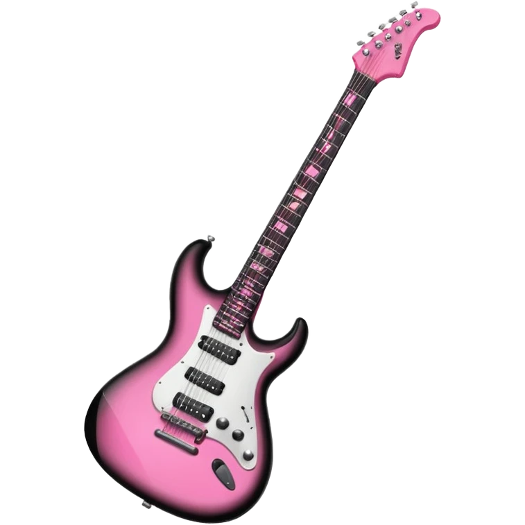 black and pink guitar emoji